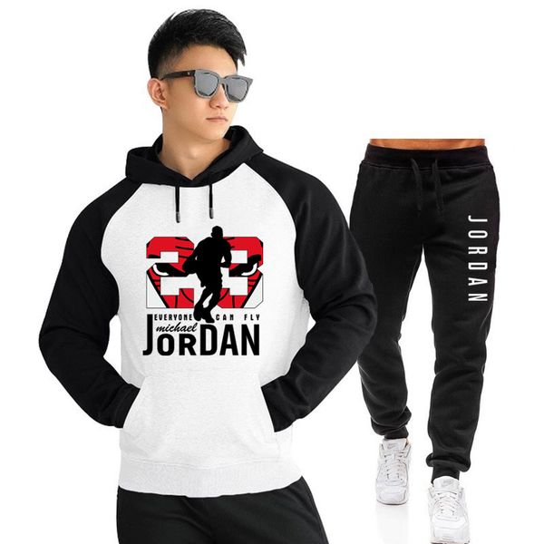 

fashion men's sportswear sets 2020 autumn winter hooded thick male casual tracksuit men 2 piece sweatshirt + sweatpants set, Gray