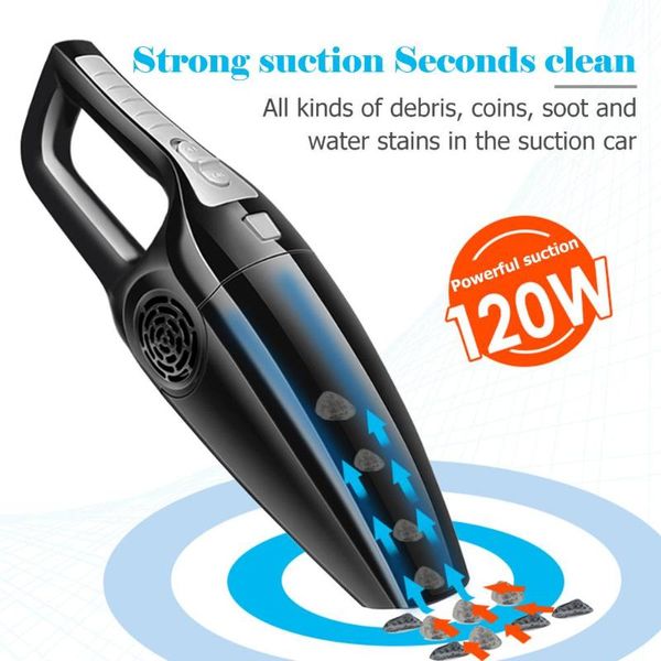 

vodool 12v 120w car vacuum cleaner 3600mbar wet dry dual use portable handheld auto interior air vent detailing dust cleaning
