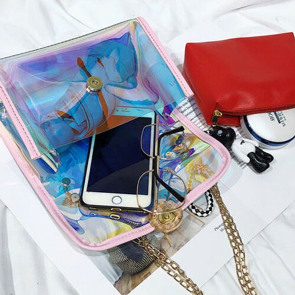 

мода женщины сумка мода лазер прозрачный crossbody сумки messenger плечо пляжная сумка 2019 новый дизайн сумки на ремне