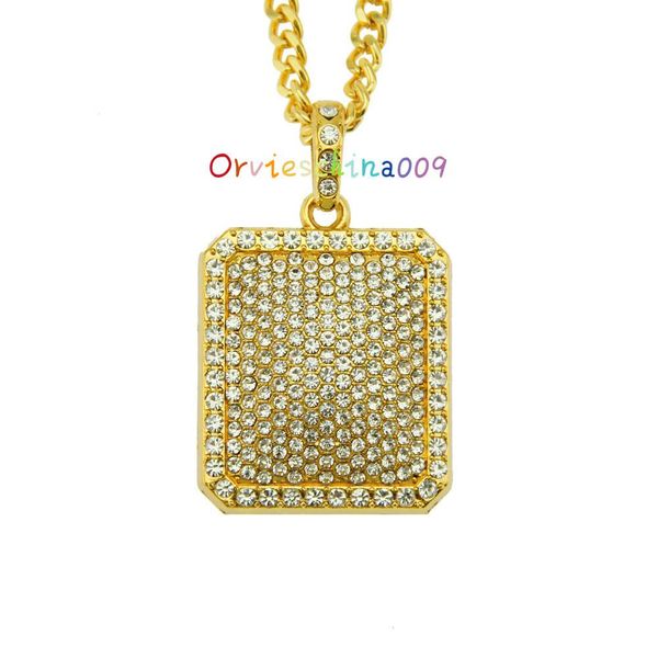 

2020 designer hip hop gold glittering diamond pendant necklace hard goods refill diamond pendant necklace, Black