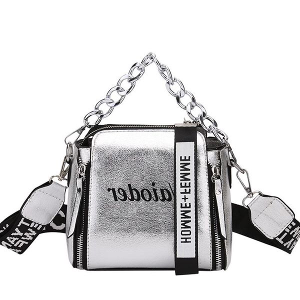 

women shoulder bags summer new wave wideband handbag korean version of the wild messenger bag chain bucket handbags