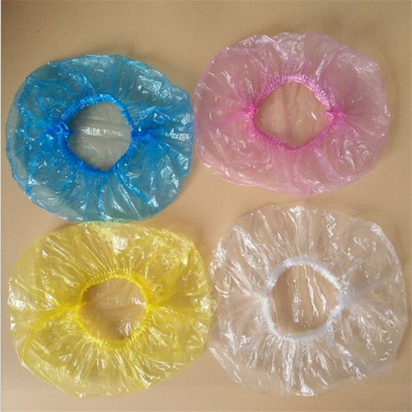 

disposable hat l one-off elastic shower bathing cap clear hair salon waterproof show hats bathroom accessories