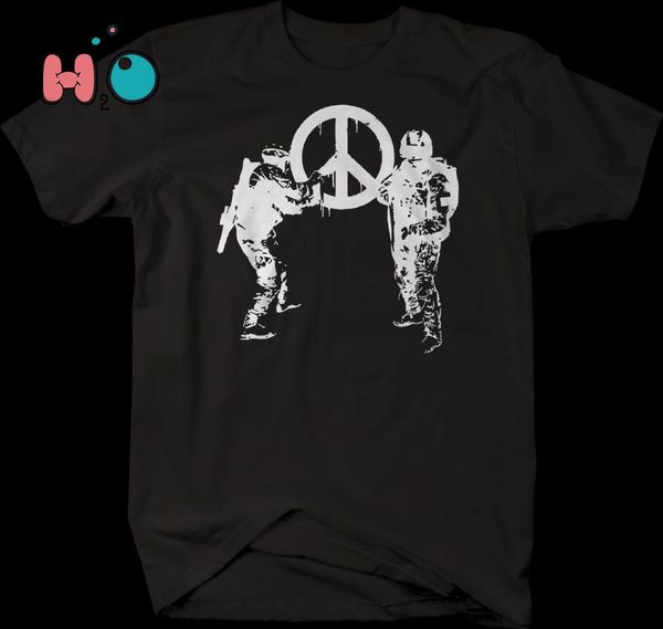 

soliders peace sign tshirt, White;black