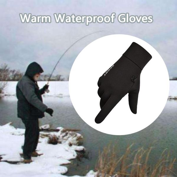 

men's ski gloves riding motorcycle bicycle windproof plus velvet warm mobile phone touch screen fishing winter gloves 30s26