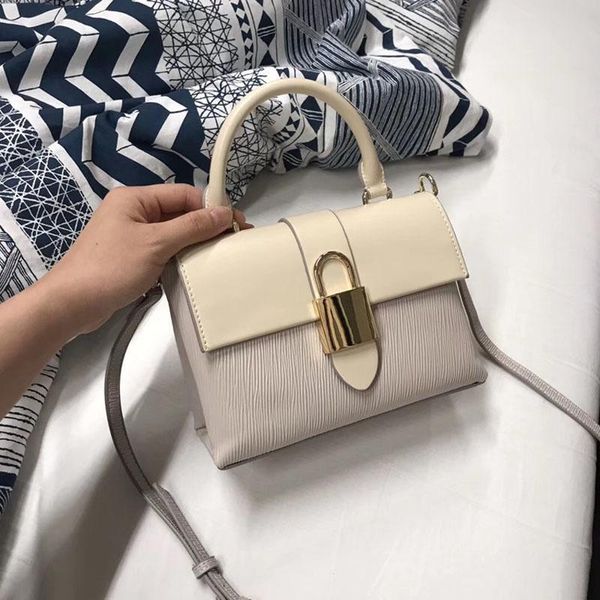 

elegant2019 grain toothpick handbag ma'am bag lock catch ornaments small square joker single shoulder span package