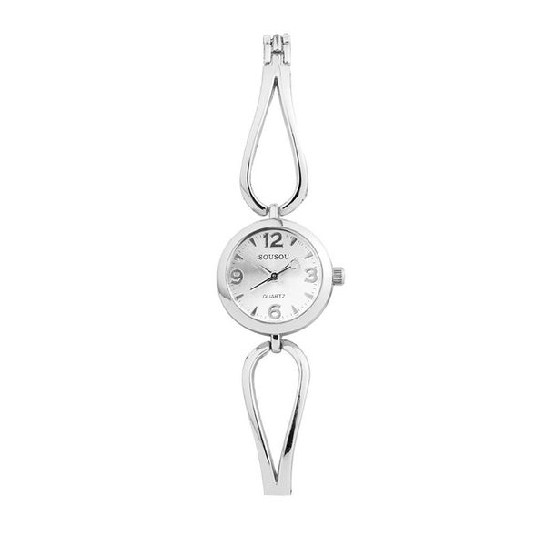 

high-end quality fashion new sport simple personality retro design watch woman's alloy strap watch trend quartz, Slivery;brown