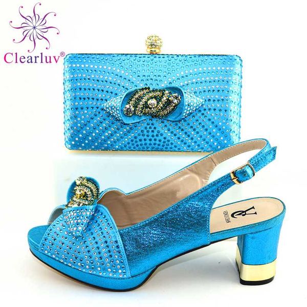 

2020 heels стиль итальянских speciasl дизайн обувь и сумка набор в s.blue цвет нигерийского lady обуви matching сумки для свадьбы, Black