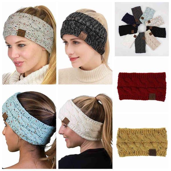 

Cc knitted headband adult woman port winter warm beanie hair acce orie boho yoga headband fa cinator hat ear head 21color 100pc fl210