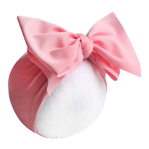 

fashion solid color big bow headband stretch cute girl hair bows elastic turban head wraps scarf bandage 7 inch hair accessories, Slivery;white