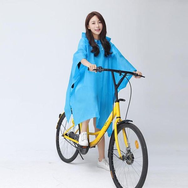 

5 colors cycling raincoat rain cape poncho hooded outdoor camping bicycle windproof cycling rain coat mobility scooter cover, Blue;black