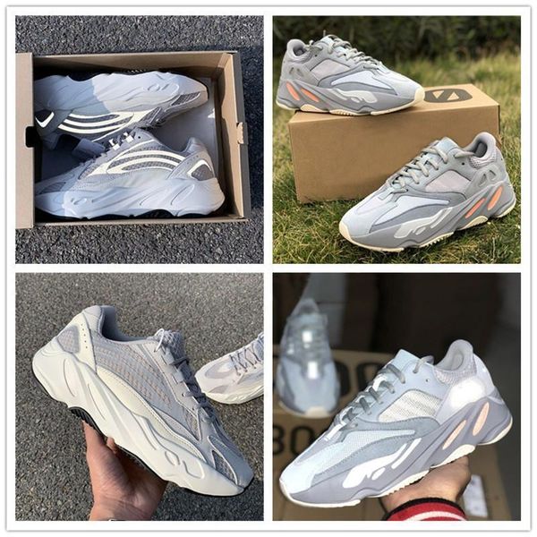 

700 v2 static inertia wave runner kanye west running shoes new designer glow in the dark basf athletic sports shoes us 13 12 big size 36-48, Black