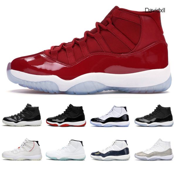 

2020 mens women basketball shoes 11s white bred concord space jam win like 96 platinum tint 11 men athletic sports sneakers