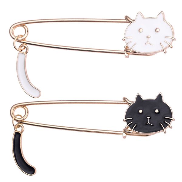 

wholesale 10pcs new fashion personality lovely drip small cat wagging tail animal brooch simple dabie pin jewelry large brooches, Gray
