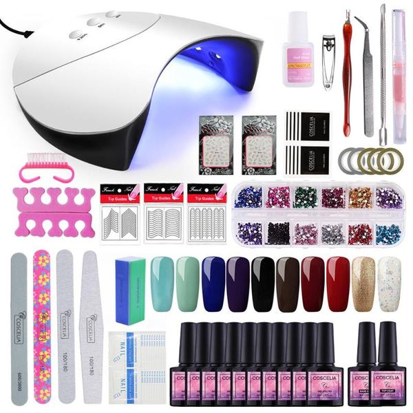 

nail set 36w uv led lamp for manicure gel nail polish kit soak off gel varnish set for art dryer machine tools