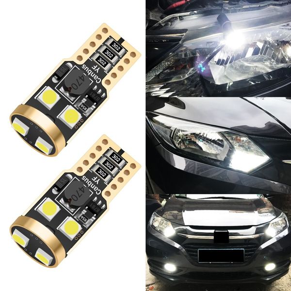 

2 pair car t10 w5w 3030 6 smd led canbus light bright no polarity plug parking interior wedge reversing lamp clearance bulb