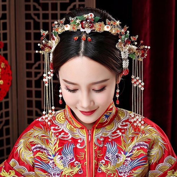 2020 Himstory Traditional Chinese Bride Headdress Costume Hair