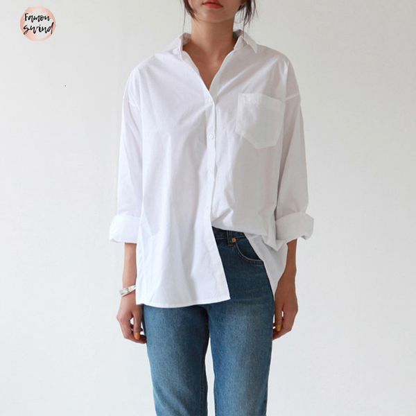 

size plus blouses ol style one female single breasted women white shirts turn down collar summer casual pocket