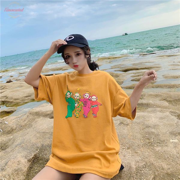 

90s women t shirt kawaii casual summer cotton short sleeve streetwear harajuku vintage aesthetics short tee shirt femme printed, White