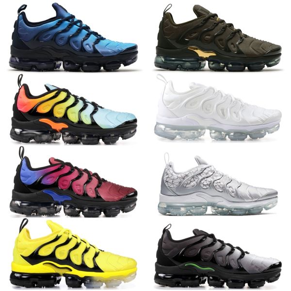 

tn plus yellow running shoes mens trainers women cushion sneakers new 2019 black white red cool grey blue pink light shoes with box