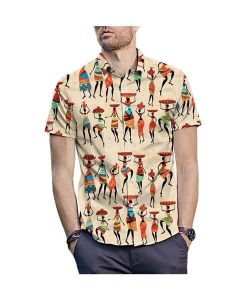 

designer mens print casual shirts short sleeve fashion loose lapel neck shirts 2020 summer new casual shirts, White;black