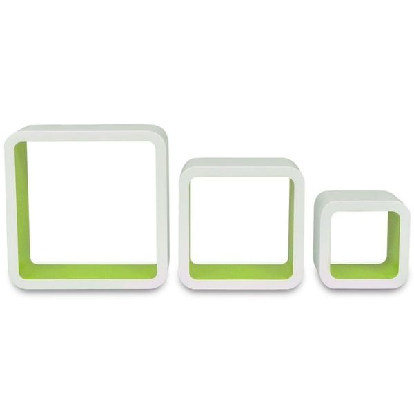 

wall shelves shelf cube 6 pcs. white and green living room furniture
