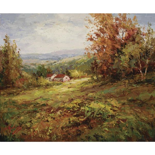 

art gift landscapes oil paintings village filed country home hand-painted impressionism picture for wall decor