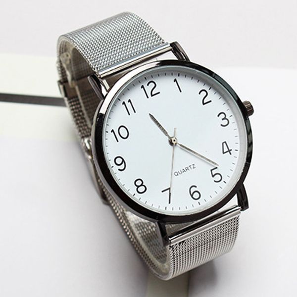 

simple business fashion steel strip quartz wrist watch watch men fashion sport quartz clock mens watches f30, Slivery;brown