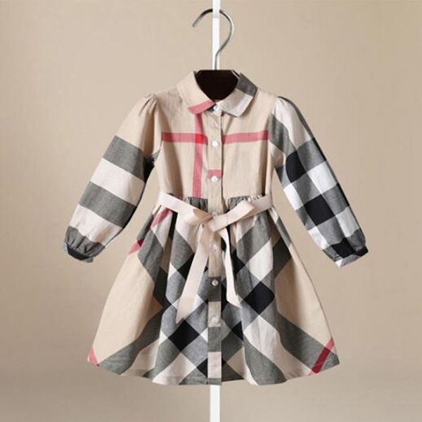 

Spring girls cotton Dress Baby Children Princess Lattice Skirt A Doll Skirt