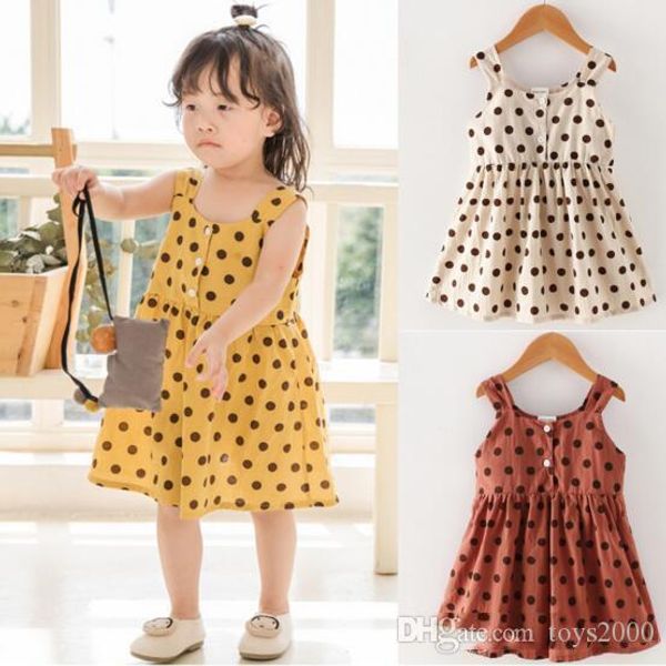 

4 цвета ins euro fashion girl лолита платье горошек печати подтяжка платье 100% хлопок летнее платье девушки элегантный простой стиль, Red;yellow