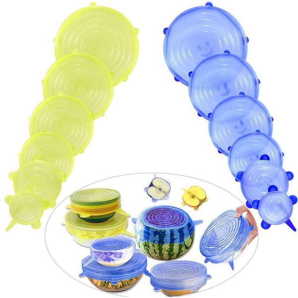 

силиконовые продукты питание крышка wrap 12 шт stretch многоразовых люков расширяемого силикон хранение крышка крышка (американский стандарт