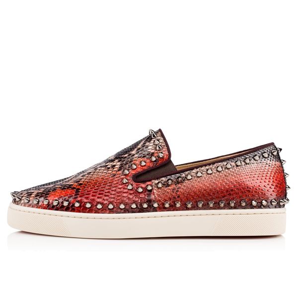

designer luxury red bottoms shoes men women red bottoms heels fashion spikes studded spikes flats sneakers shoes c13, Black