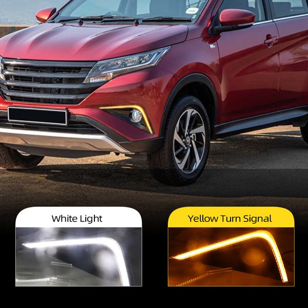 

2pcs led daytime running light for toyota rush 2018 2019 2020 car accessories waterproof 12v drl fog lamp decoration