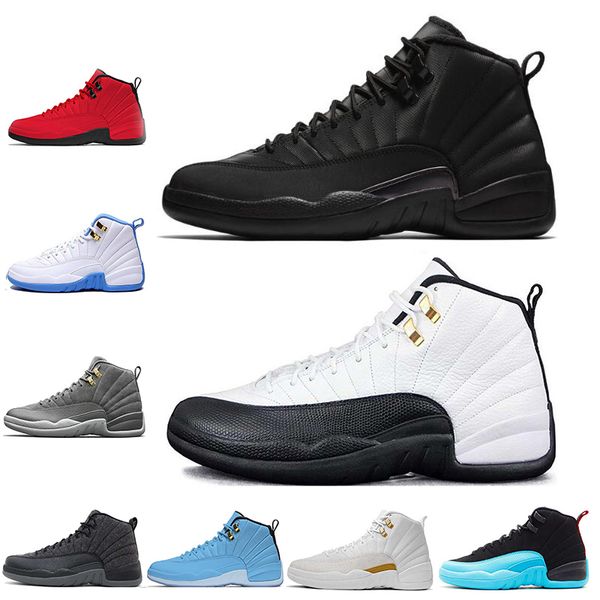 

12s mens basketball shoes winterized wntr gym red michigan bordeaux 12 the master flu game taxi sports sneaker trainers size 7-13