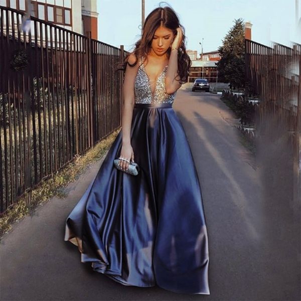 

jaycosin cute maxi dresses fashion women sleeveless deep v neck sequined patchwork tank long dress vestidos robe dropship, Black;pink