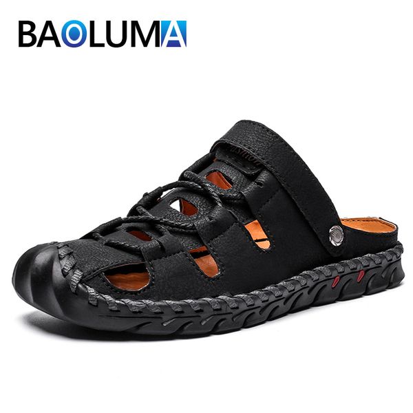

2020 fashion mens gladiator sandals summer non-slip mens beach sandals comfortable men beach shoes outdoor man water shoes 39-46, Black