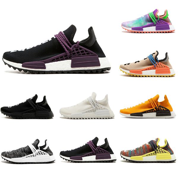 

2019 fashion human race trail running shoes nobel ink holi equality blue gream men women pharrell williams hu runner sports sneakers 36-45
