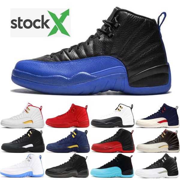 

2020 new 12s dark grey game royal fiba game ball ovo white playoff men basketball shoes 12 blue french blue cny sneakers