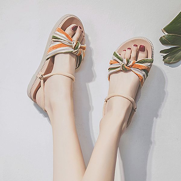 

slippers 2021 sandals women roman fashion two wear flat bottom summer net red ins beach shoes fairy super fire, Black
