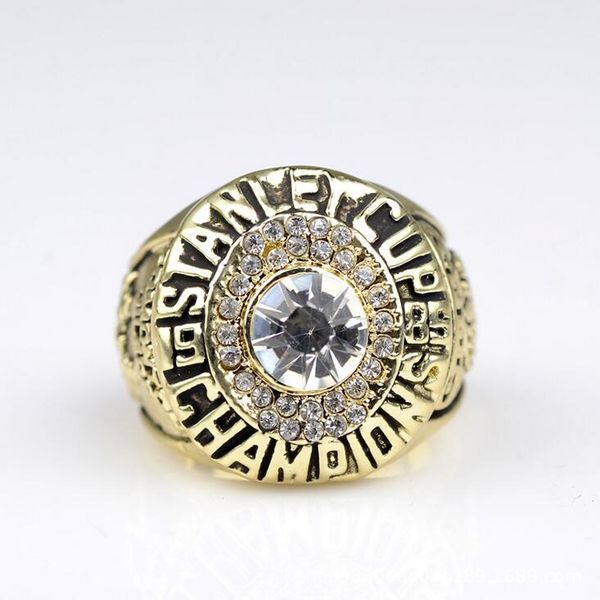 

1985 edmonton oilers hockey championship ring fans souvenir collection gift for birthday holiday christmas, Golden;silver
