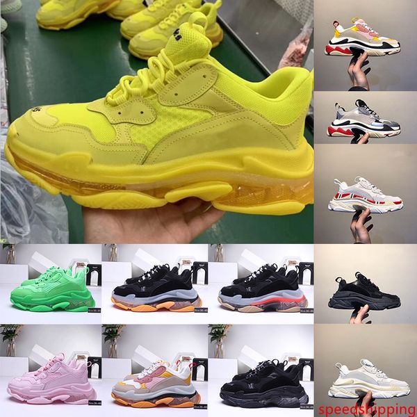 

triple s luxury shoes paris 17fw low old dad sneaker combination soles boots for men woman vintage clunky sneakers black beige fashion luxe