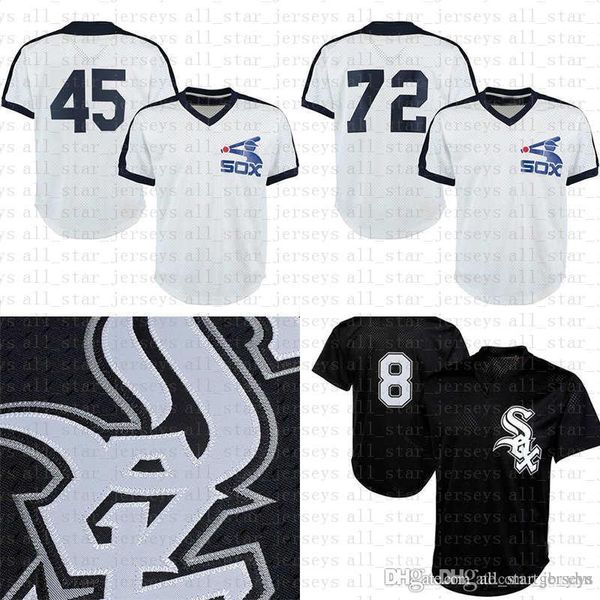 

8 Bo Jackson Black Mesh Retro Chicago White 10 Yoan Moncada Sox Baseball Jersey 45 MJ 72 Carlton Fisk 21 Frazier 35 Thomas 79 Abreu