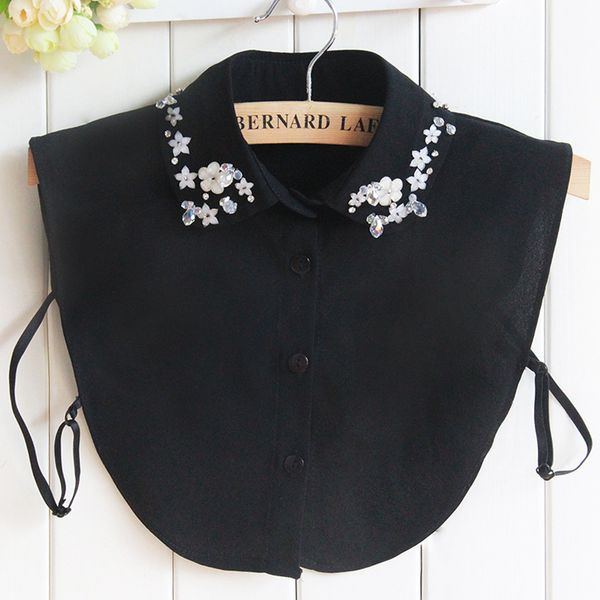 

dickie crystal dickie children fund shirt korea decoration shirt collar detachable false removable women clothes, Black;blue
