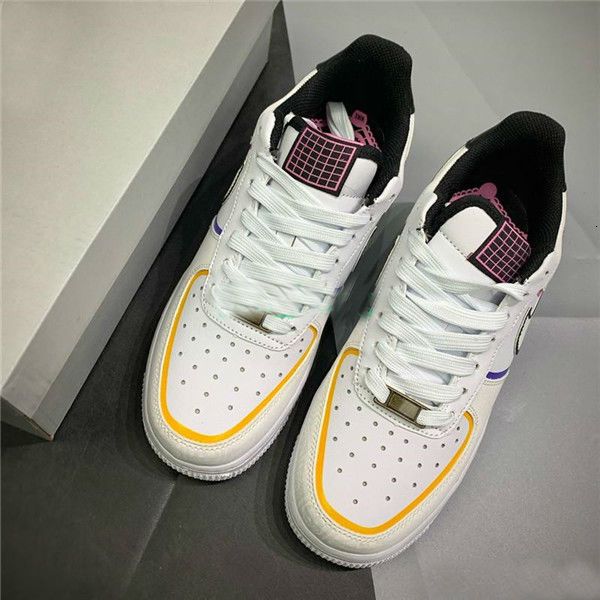 

3 1 36 45 wholesale forced low day of the dead m running men women s white multi fully reflective sneakers trainers size 6- outdoor shoes
