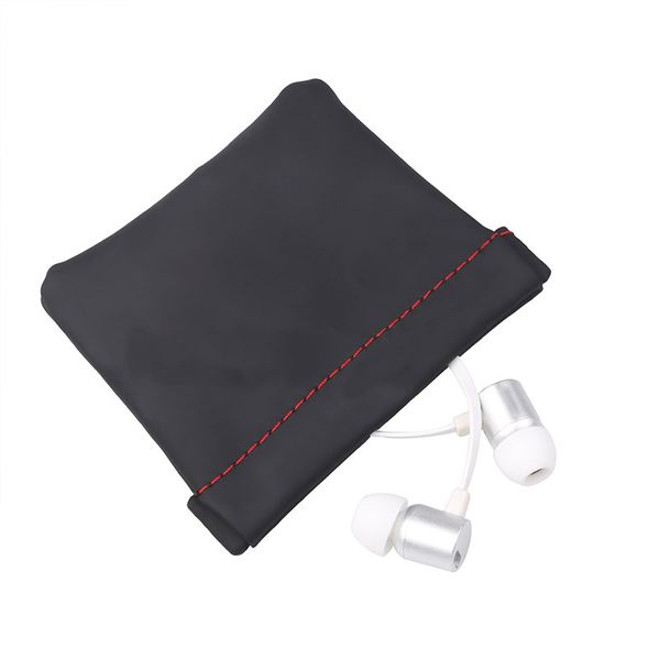 

mini portable pu leather earphone bag headphone accessories storage waterproof earbuds protective package case pouch for cable