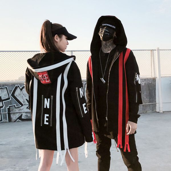 

diablolong trench coat men's and women's coats cloaks wizard hoodies lovers wear hip-hop coats and capes, Black;brown