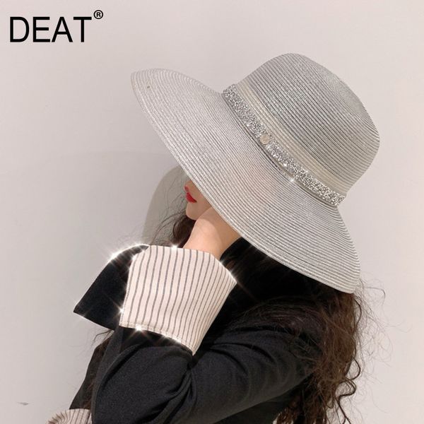 

deat] women fishermen hat new round dome silver ribbon spliced temperament fashion tide all-match spring autumn 2019 13d049, Blue;gray