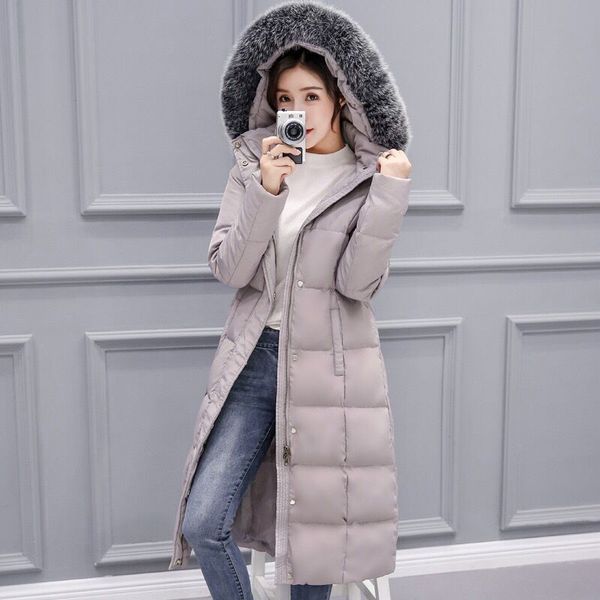 

big fur 2019 new parkas female winter coat women plus size winter jacket womens outwear parkas for women down jacket, Black
