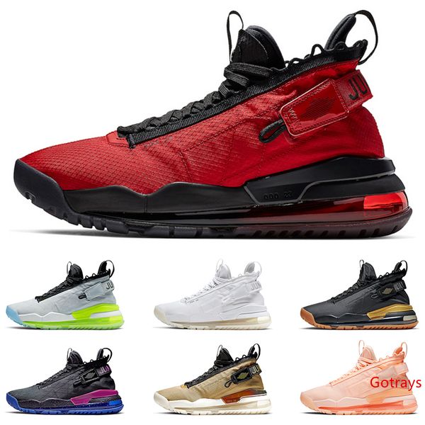 

2020 new arrival proto jumpman shoes for men gym red neon gradient pure platinum purple and royal gold and black sneakers size 40-46