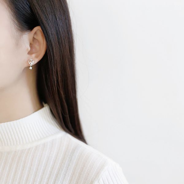 

fashion- 100% real pure 925 sterling silver female fashion jewelry hollow flower drop retro stud earrings for women lover gifts, Golden;silver