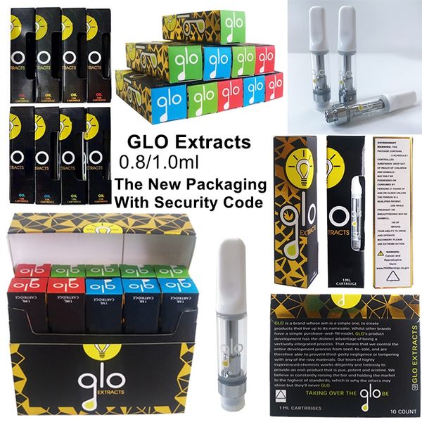 

Нью-GLO экстрактов Vape картриджи 1мл керамические катушки Код Пустого Dab Pen Воск испаритель 510 густого масло Vape Картриджи E Сигареты Тележки